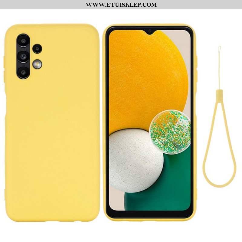 Etui do Samsung Galaxy A13 Płynny Silikon Ze Smyczą